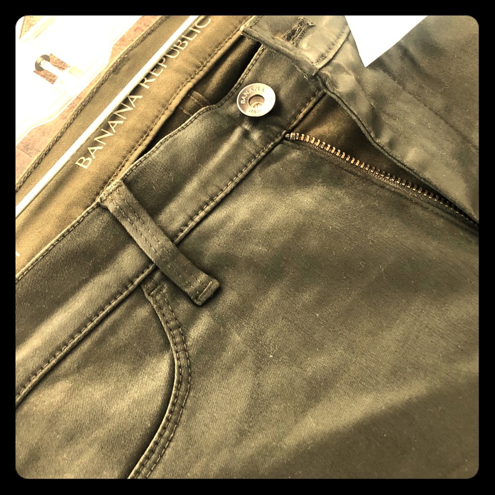 Faux Leather Banana Republic Olive Pants